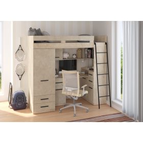 Smyk galériaágy jobbos - Endgrain tölgy - Granada mandula