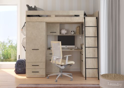 Smyk galériaágy jobbos - Endgrain tölgy - Granada mandula