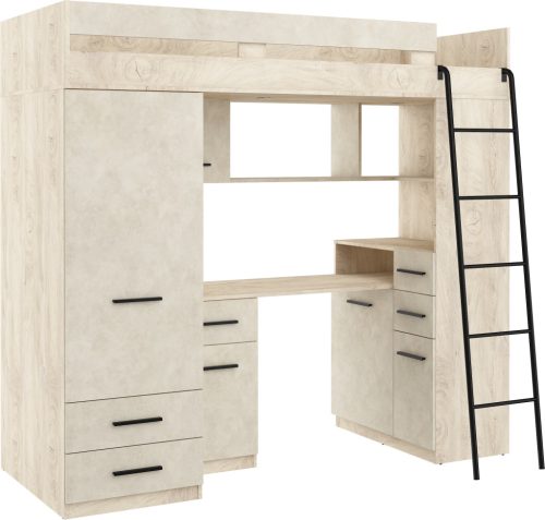 Smyk galériaágy jobbos - Endgrain tölgy - Granada mandula