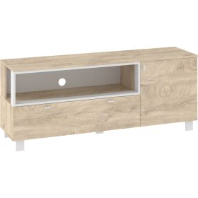 Vegas TV-állvány 2 ajtó - Endgrain tölgy - Fehér