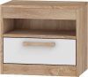 Maximus éjjeliszekrény 1 fiók - Világos Sonoma tölgy - Fényes fehér