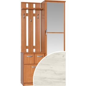   Barcelona 100 LUX előszoba szekrény tükörrel - Fehér tölgy