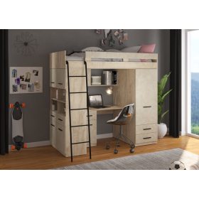 Level galériaágy balos - Endgrain tölgy - Granada mandula