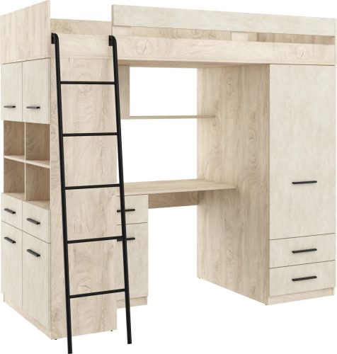 Level galériaágy balos - Endgrain tölgy - Granada mandula