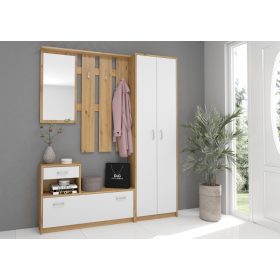 Előszoba bútor szett 1 - Artisan tölgy - Fehér