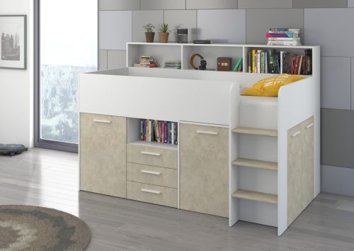 Neo galériaágy jobbos - Fehér - Granada mandula