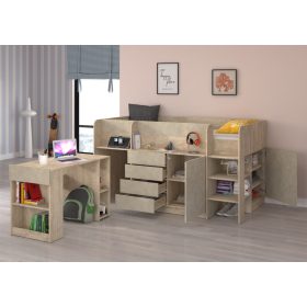   Smile galériaágy jobbos - Endgrain tölgy - Granada mandula