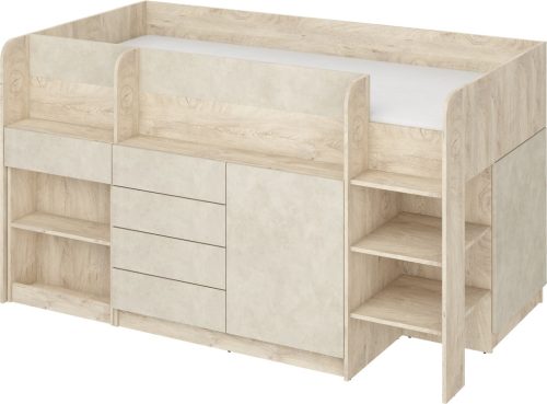 Smile galériaágy jobbos - Endgrain tölgy - Granada mandula