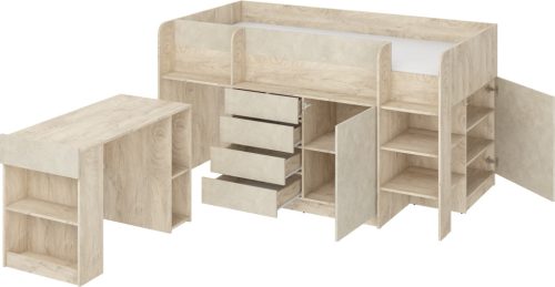 Smile galériaágy jobbos - Endgrain tölgy - Granada mandula