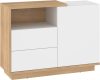 Hybrid komód 1 ajtó 2 fiók - Cremona tölgy - Fényes fehér