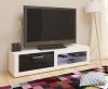 Viki New TV-állvány 1 ajtó - Fehér - Fényes fekete