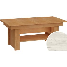   Mexico emelhető és kihúzható dohányzóasztal - Fehér tölgy