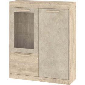   Maximus könyvespolc 2 ajtó 1 üveges ajtó - Endgrain tölgy - Granada mandula