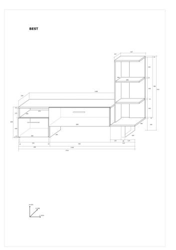 Best TV-állvány - Fehér - Fényes fehér