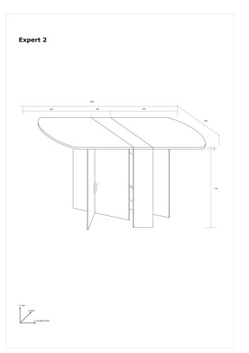 Expert 2 összecsukható étkezőasztal - Grange tölgy