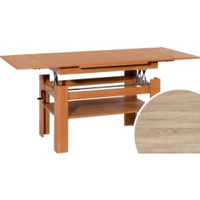   Sylwia emelhető és kihúzható dohányzóasztal - Világos Sonoma tölgy