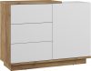 Hybrid komód 1 ajtó 3 fiók - Arany tölgy - Fényes fehér