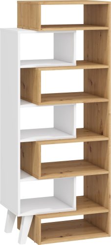 Nordis könyvespolc - Artisan tölgy - Fehér