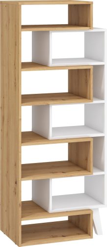 Nordis könyvespolc - Artisan tölgy - Fehér