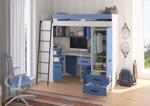 Smyk galériaágy balos - Fehér - Világos kék - Kék