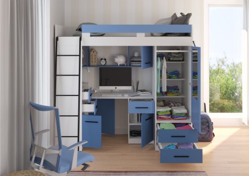 Smyk galériaágy balos - Fehér - Világos kék - Kék