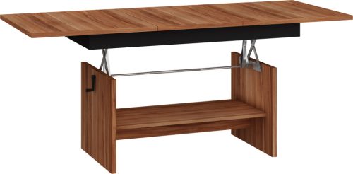 Dallas  emelhető és kihúzható dohányzóasztal - Wallis szilva - Fekete