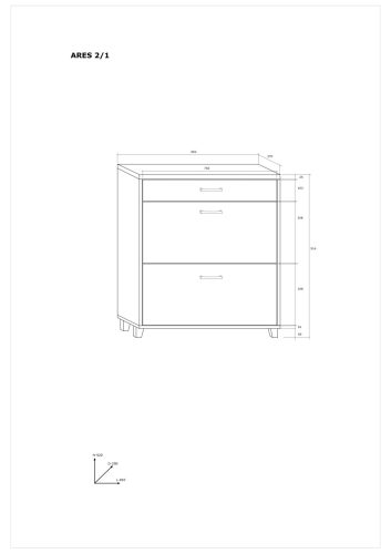Ares 2/1 cipősszekrény - Cremona tölgy