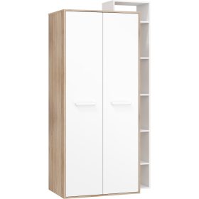   Rio gardróbszekrény 2 ajtó jobbos - Világos Sonoma tölgy - Fehér
