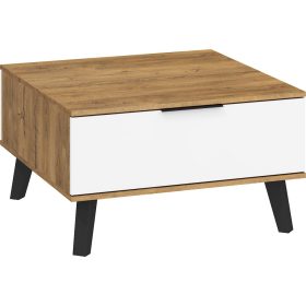   Sven kicsi dohányzóasztal 2 ajtó - Burgundy tölgy - Fényes fehér