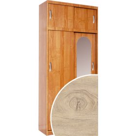   Aleksander 1 Z  tolóajtós gardróbszekrény tükörrel - Endgrain tölgy