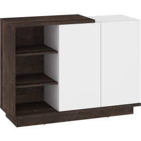 Hybrid komód 2 ajtó - Grange tölgy - Fényes fehér