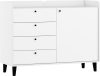 Dolce komód 1 ajtó 4 fiók - Fehér - Fényes fehér
