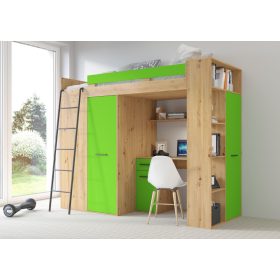 Verana galériaágy balos - Artisan tölgy - Zöld