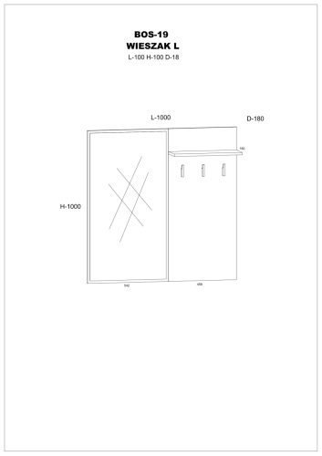 Boss előszobafal tükörrel - Arany tölgy