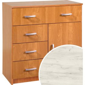Komód 1 ajtó 4 fiók K-8044S1D - Fehér tölgy