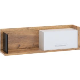 Box fali szekrény 1 ajtó - Arany tölgy - Fehér - Fekete