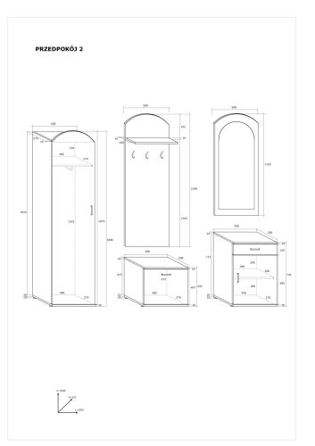 Előszoba bútor szett 2 - Tobacco tölgy