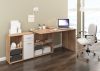 Beat L íróasztal kombináció balos - Világos Sonoma tölgy - Fényes fehér
