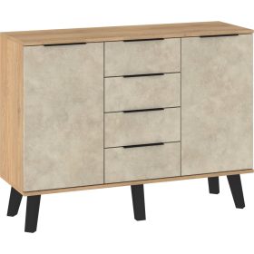   Sven komód 2 ajtó 4 fiók - Cremona tölgy - Granada mandula