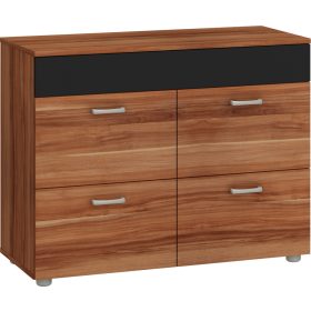 Magic komód 4 ajtó - Wallis szilva - Fényes fekete