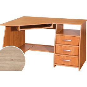   Sevilla sarok számítógépasztal 3 fiók jobbos - Világos Sonoma tölgy