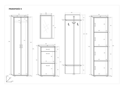 Előszoba bútor szett 5 - Cremona tölgy - Granada mandula