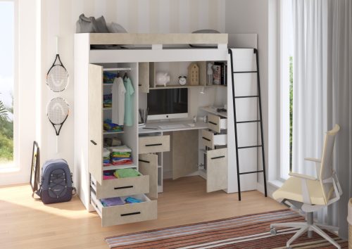 Smyk galériaágy jobbos - Fehér - Granada mandula