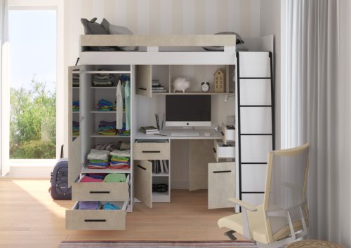 Smyk galériaágy jobbos - Fehér - Granada mandula