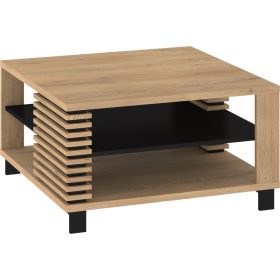   Lamir dohányzóasztal K négyzet alakú - Cremona tölgy - Granada mandula - Fekete