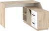 Pax 120P sarok íróasztal kombináció jobbos - Endgrain tölgy - Fehér - Granada mandula