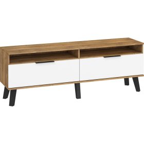 Sven TV-állvány 2 ajtó - Burgundy tölgy - Fényes fehér
