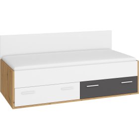 Hey ágykeret 205 - Artisan tölgy - Fehér - Szürke