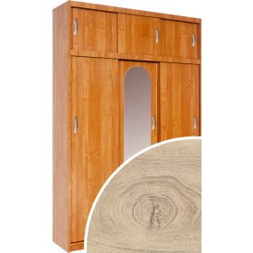   Aleksander 2 Z tolóajtós gardróbszekrény tükörrel - Endgrain tölgy