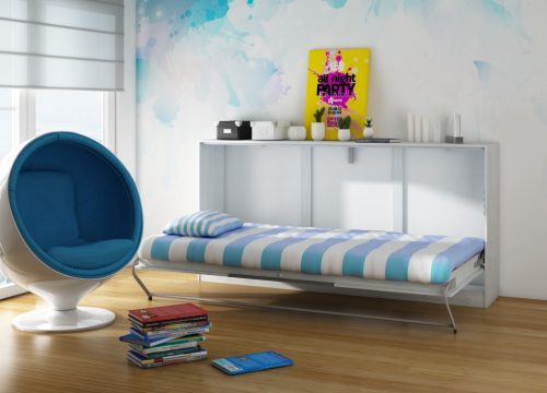 Roger szekrényágy - Fehér tölgy - Szürke